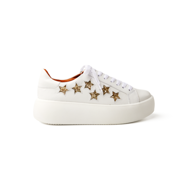 Tenis Estrellas Escarcha Dorado