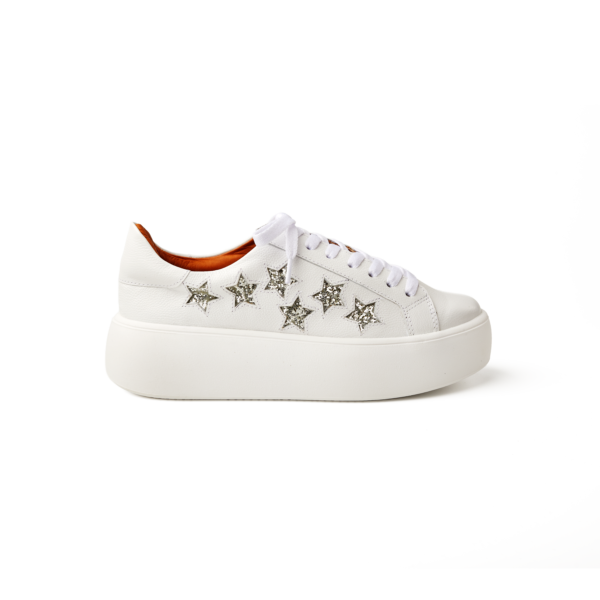 Tenis Estrellas Escarcha Plata